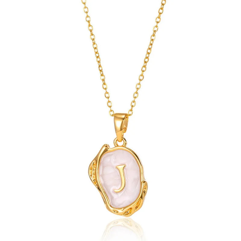 AZ Alphabet Gold Plated Stainless Steel Pendant Necklace
